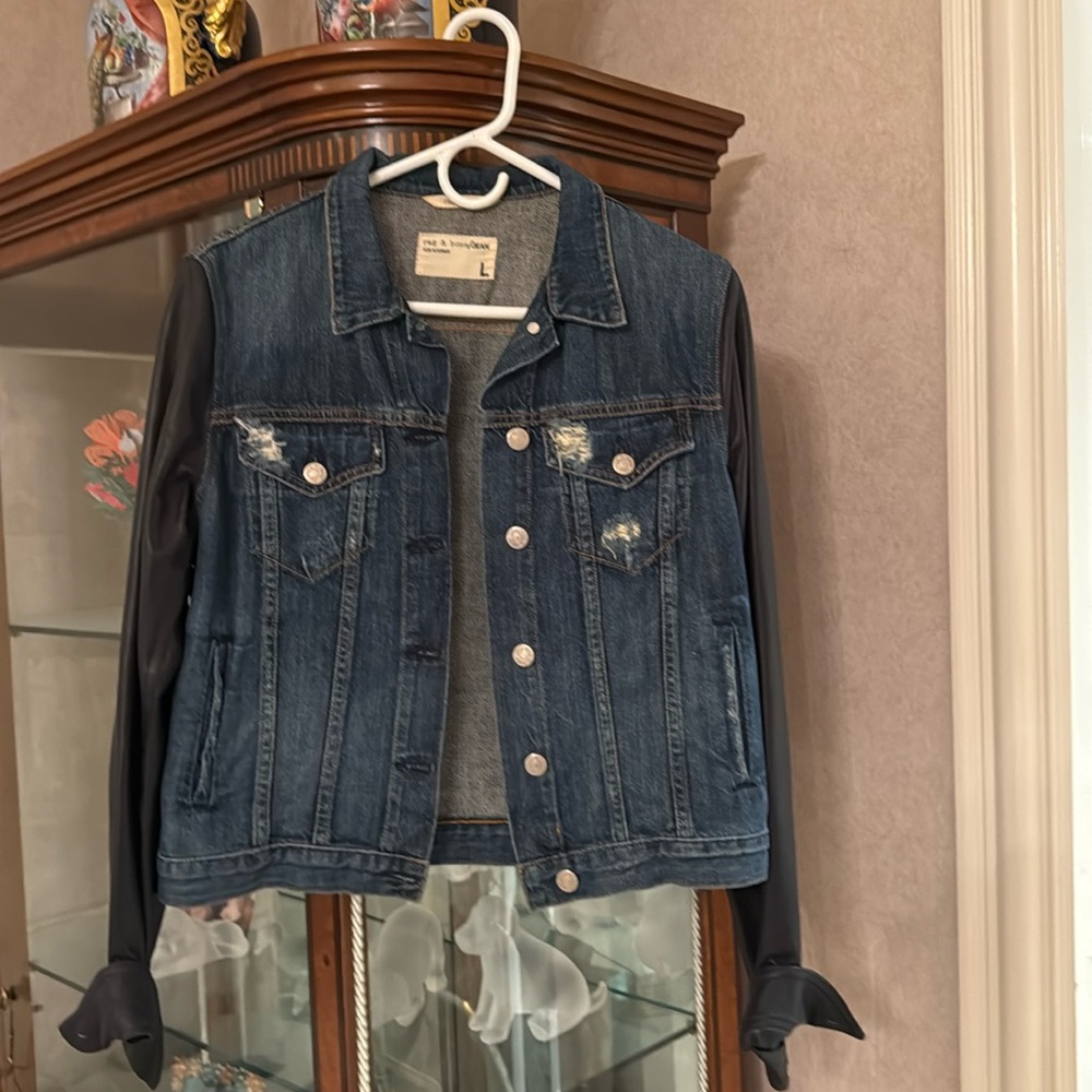 Rag and Bone denim/ leatherger jacket